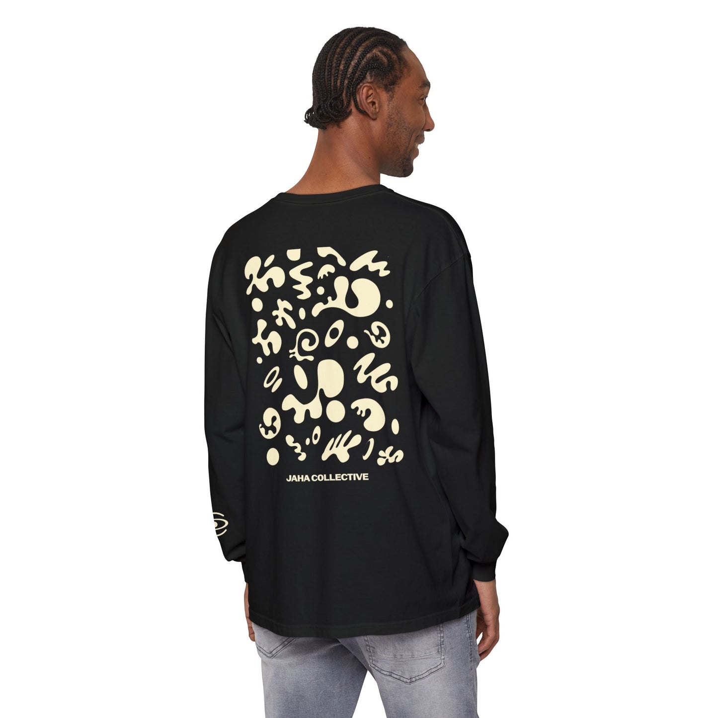 Pure Imagination Unisex Garment-Dyed Long Sleeve T-Shirt - Blank Page White Print