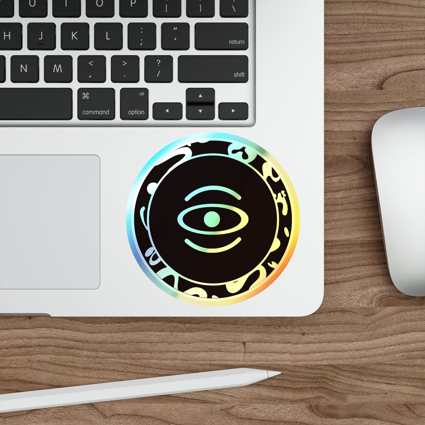 Adorn'd Logo Holographic Die Cut Stickers - Smoke Signal Black