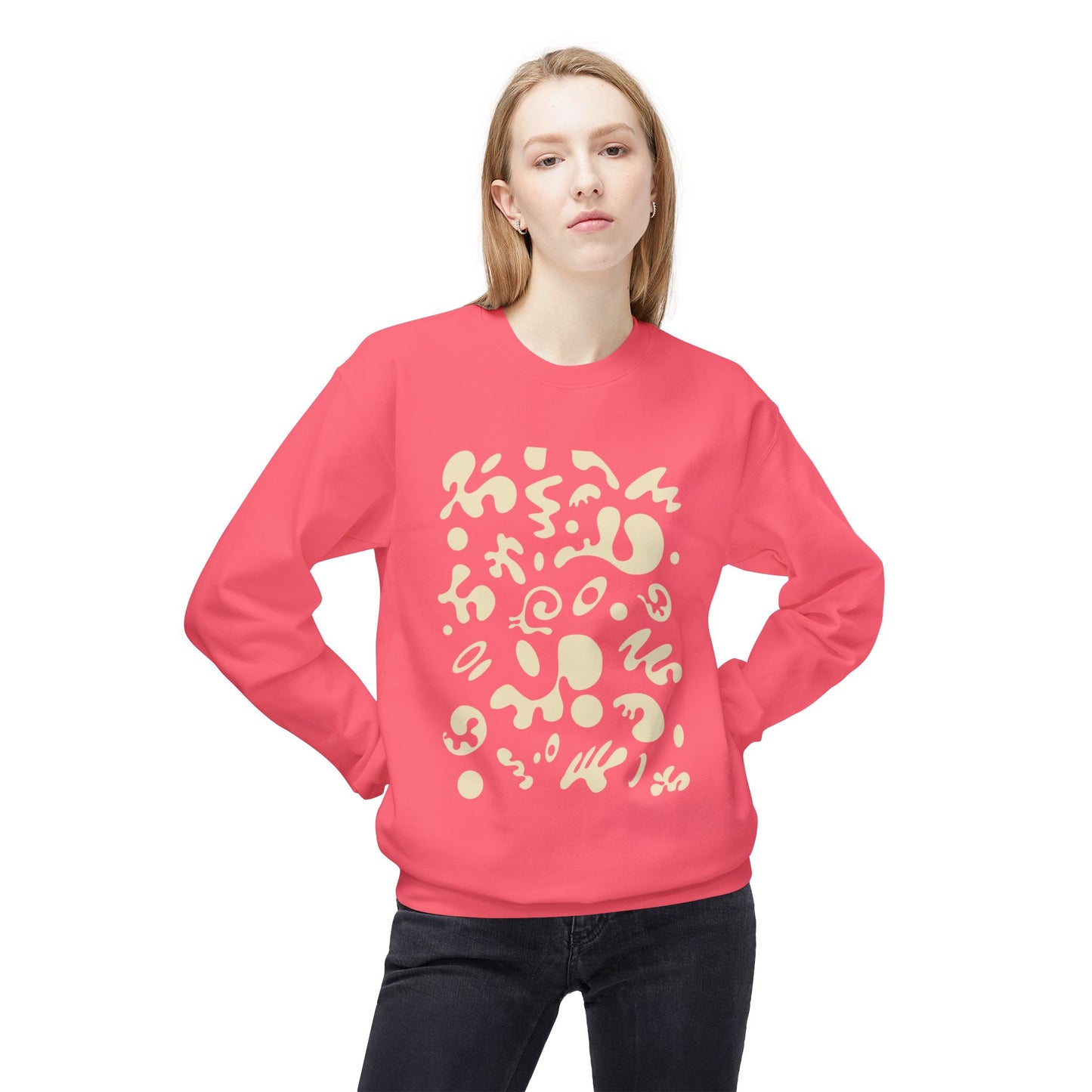 Pure Imagination Unisex Midweight Softstyle Fleece Crewneck Sweatshirt - Blank Page White Print