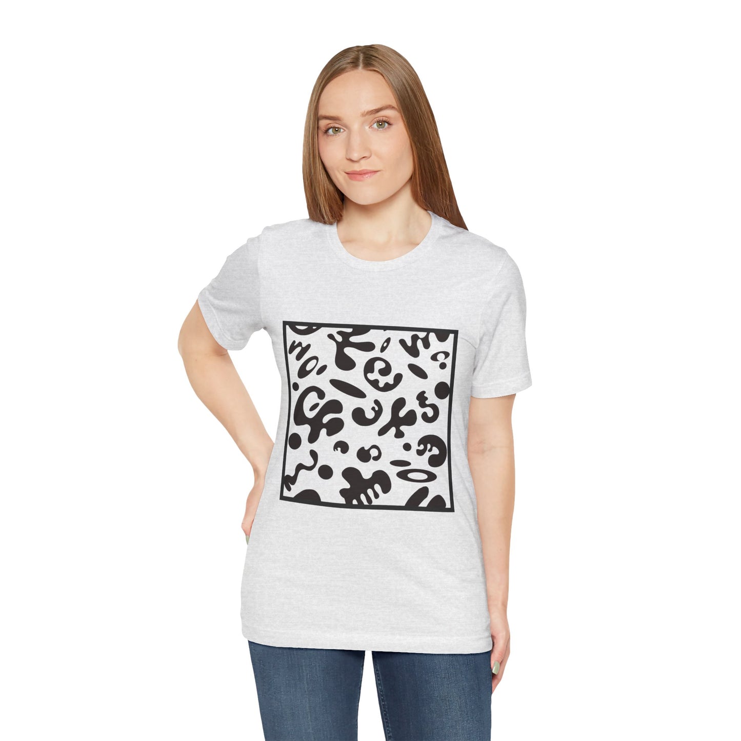 Adorn'd Unisex Jersey Short Sleeve Tee - Smoke Signal Black Print