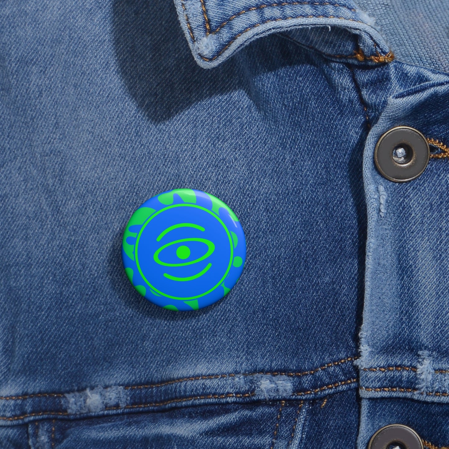 Adorn'd Color Logo Pin Button - Tide Pool