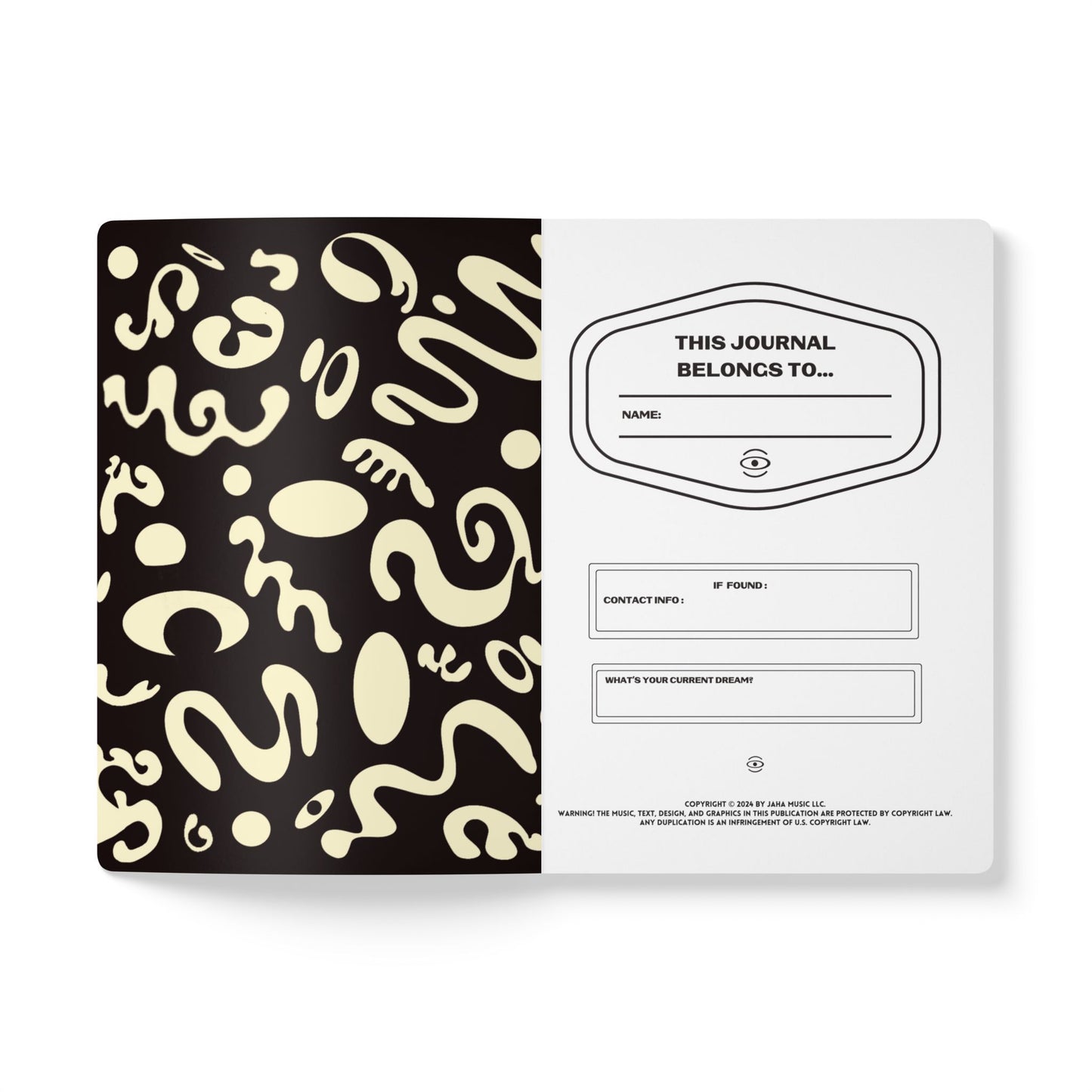 Pure Imagination Softcover Journal w Inside Prints + Tear-Off Pages (Ruled Line) - Smoke Signal Black