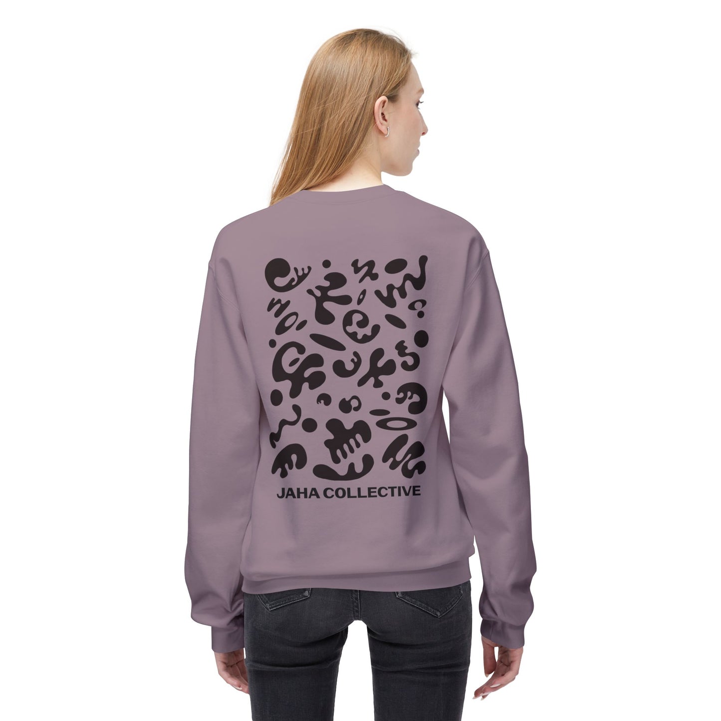 Pure Imagination Unisex Midweight Softstyle Fleece Crewneck Sweatshirt - Smoke Signal Black Print