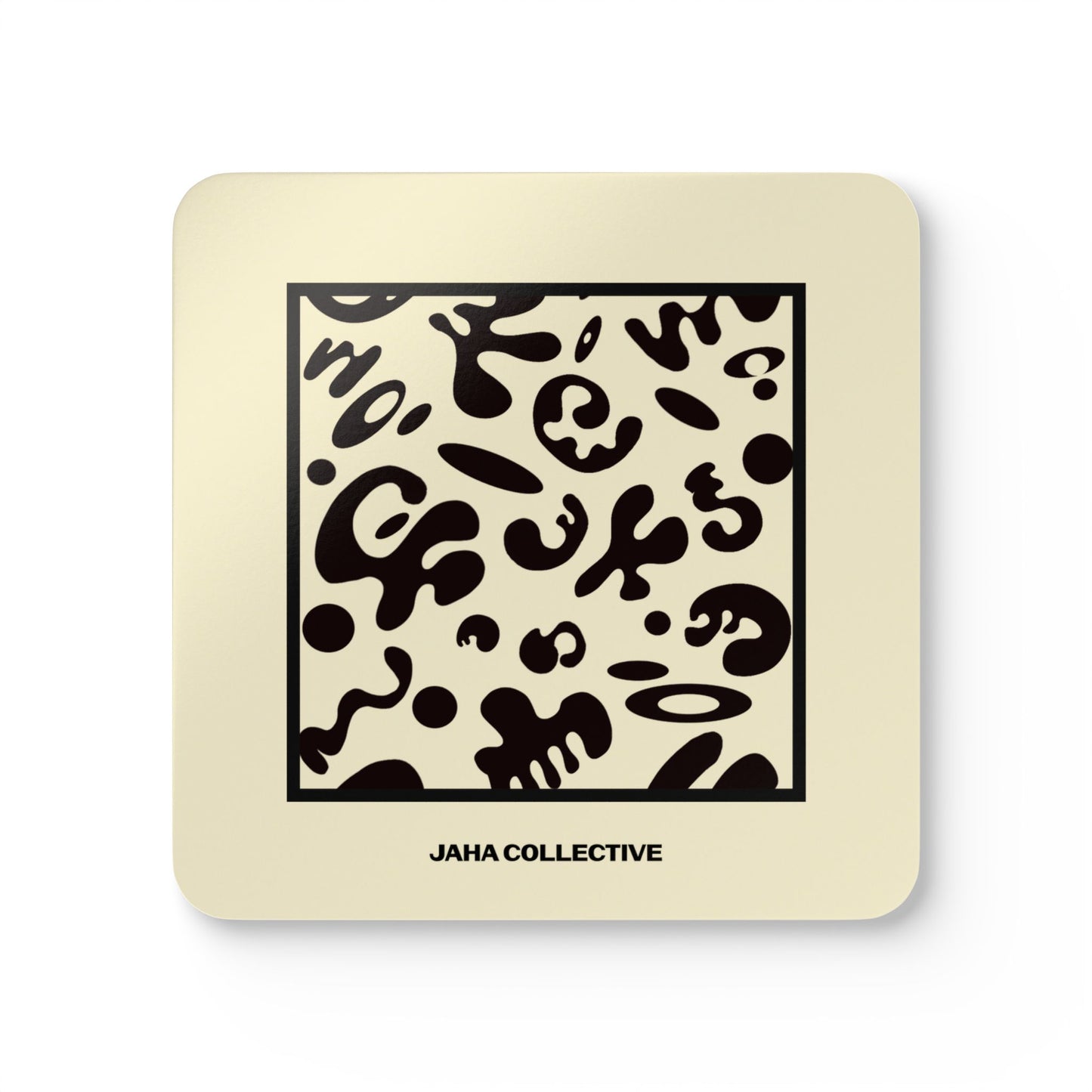 Adorn'd Minimalist Square Corkwood Coaster Set (4) - Blank Page White