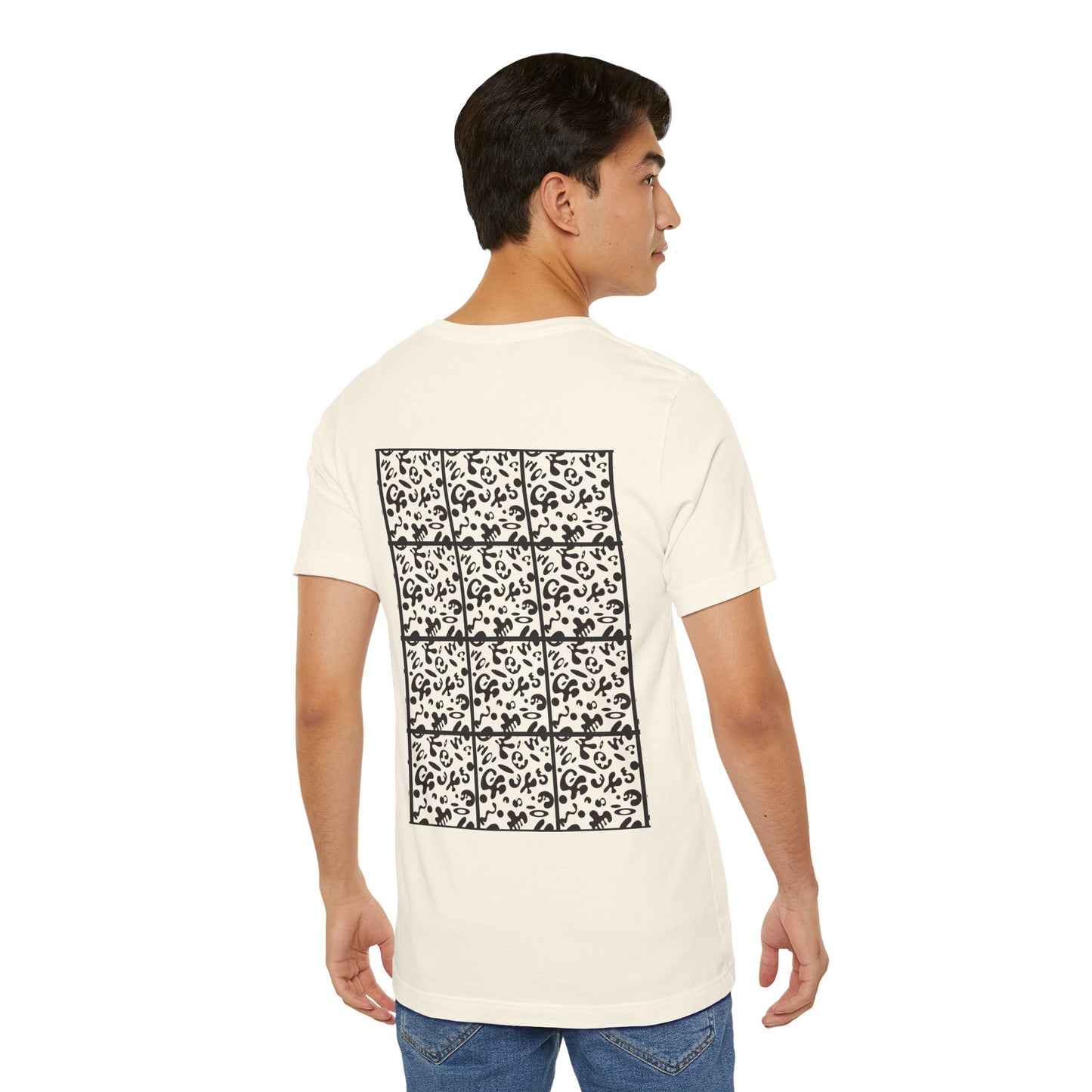 Adorn'd Unisex Jersey Short Sleeve Tee - Smoke Signal Black Print