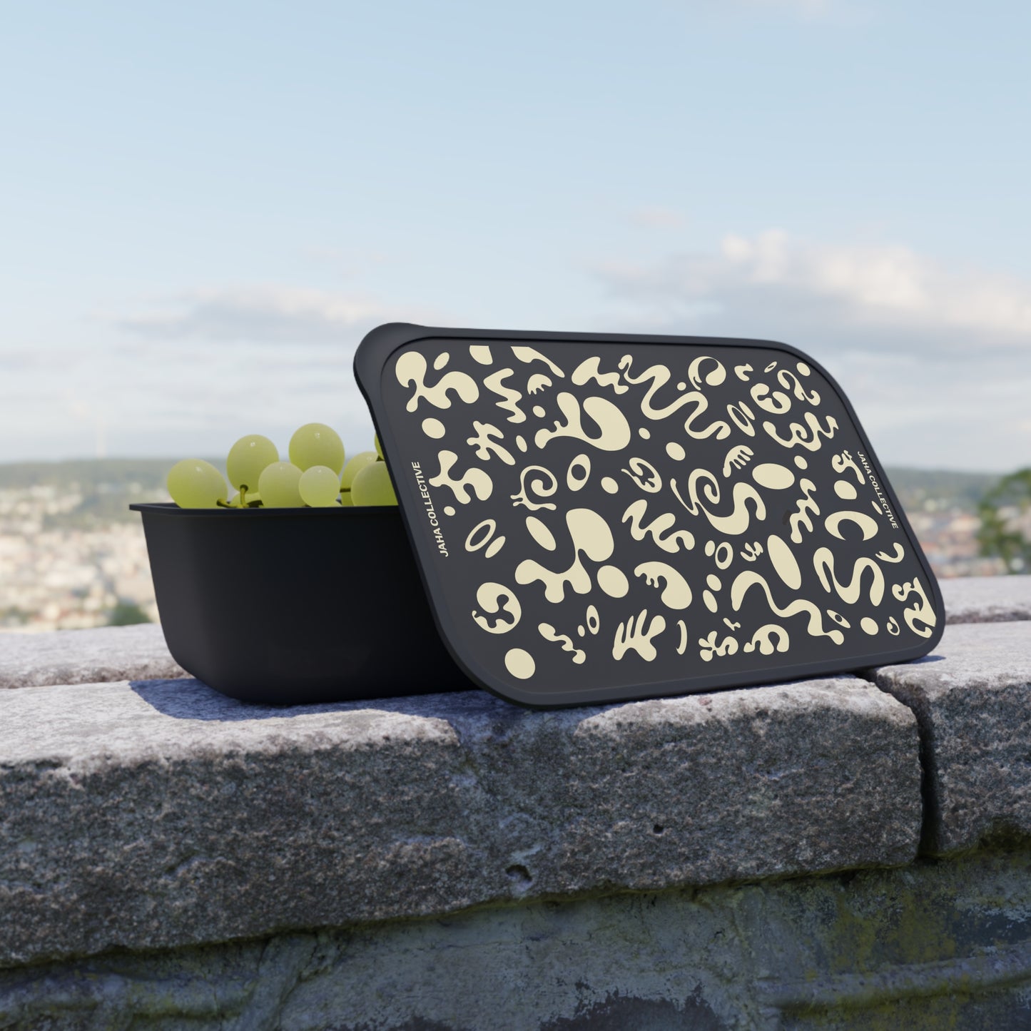 Adorn'd PLA Eco Bento Box w Travel-Friendly Utensil Set & Elastic Band