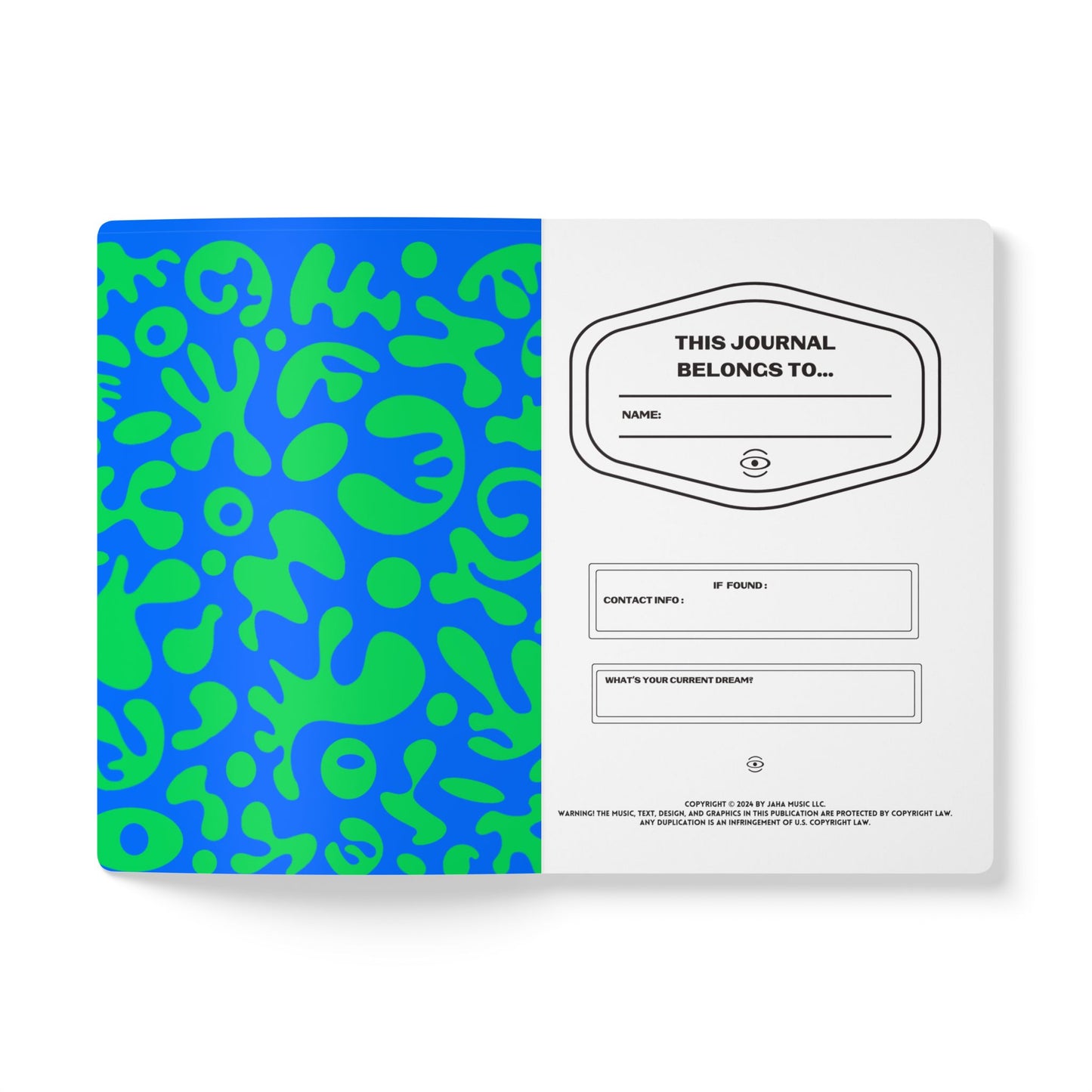 Pure Imagination Softcover Journal w Inside Prints + Tear-Off Pages (Ruled Line) - Tide Pool Blue