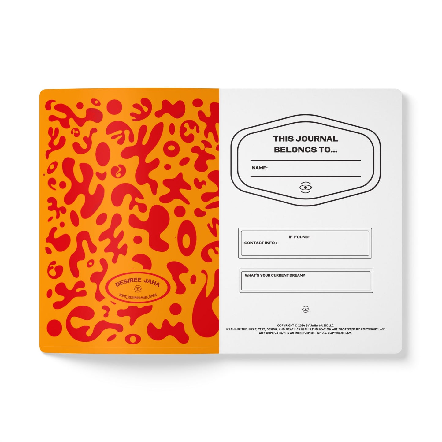 Pure Imagination Softcover Journal w Inside Prints + Tear-Off Pages (Ruled Line) - Heat Theory Orange