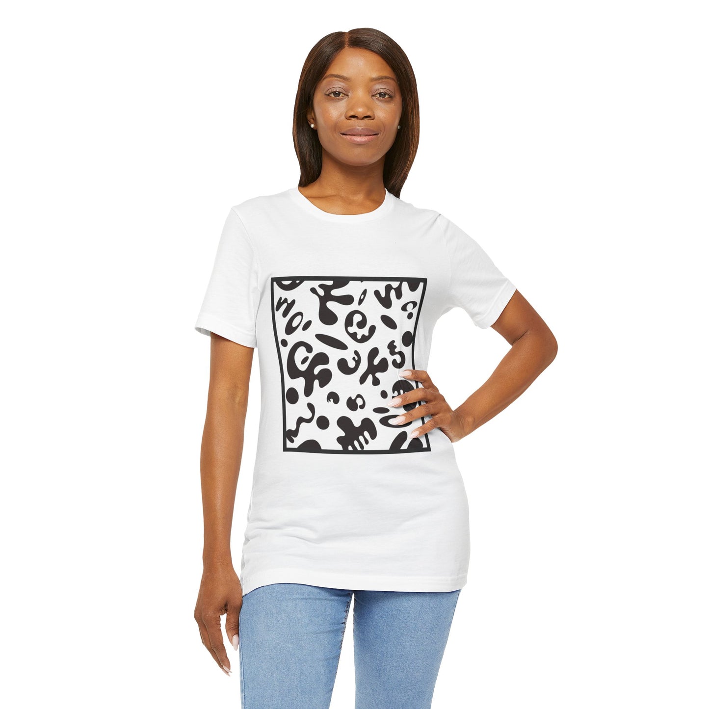Adorn'd Unisex Jersey Short Sleeve Tee - Smoke Signal Black Print