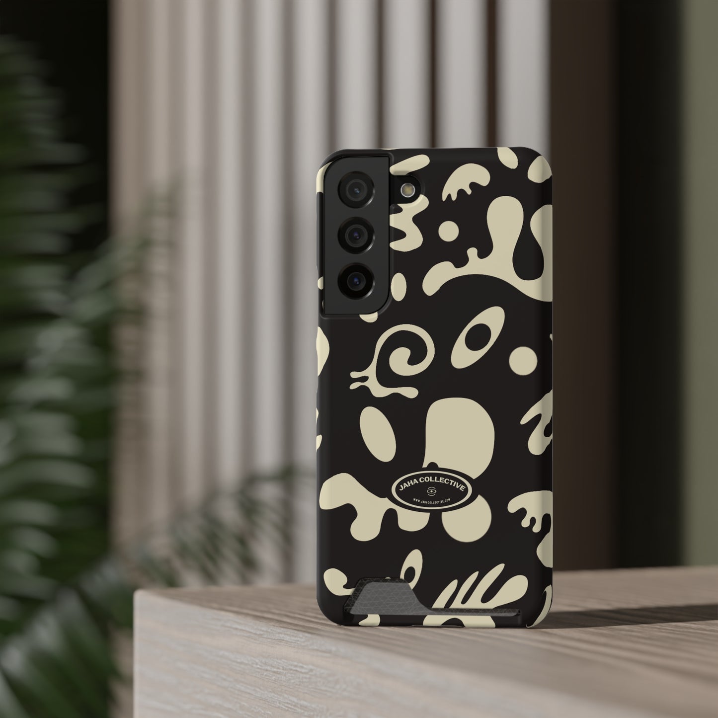 Pure Imagination Phone Case w Card Holder - Smoke Signal Black