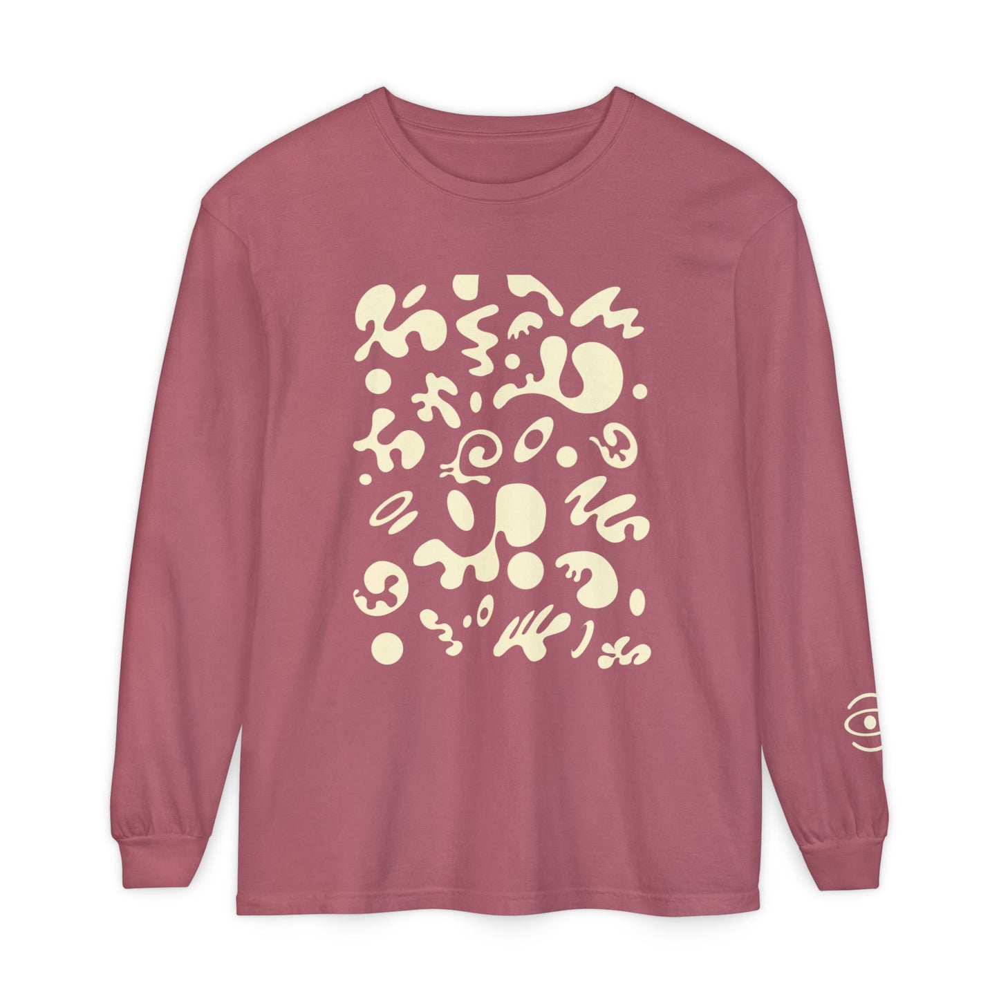 Pure Imagination Unisex Garment-Dyed Long Sleeve T-Shirt - Blank Page White Print