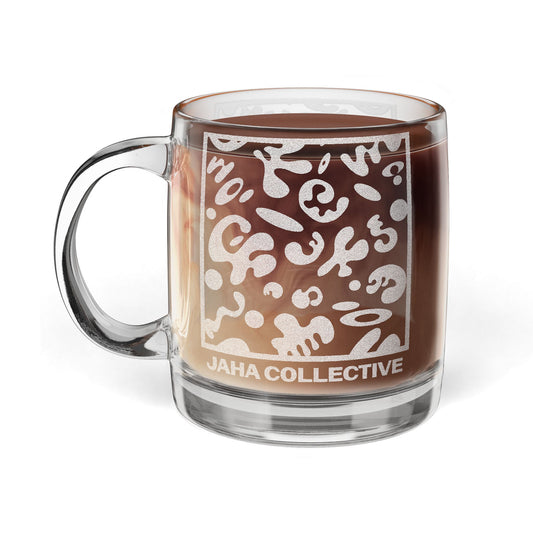 Nourish'd Engraved Glass Coffee Mug