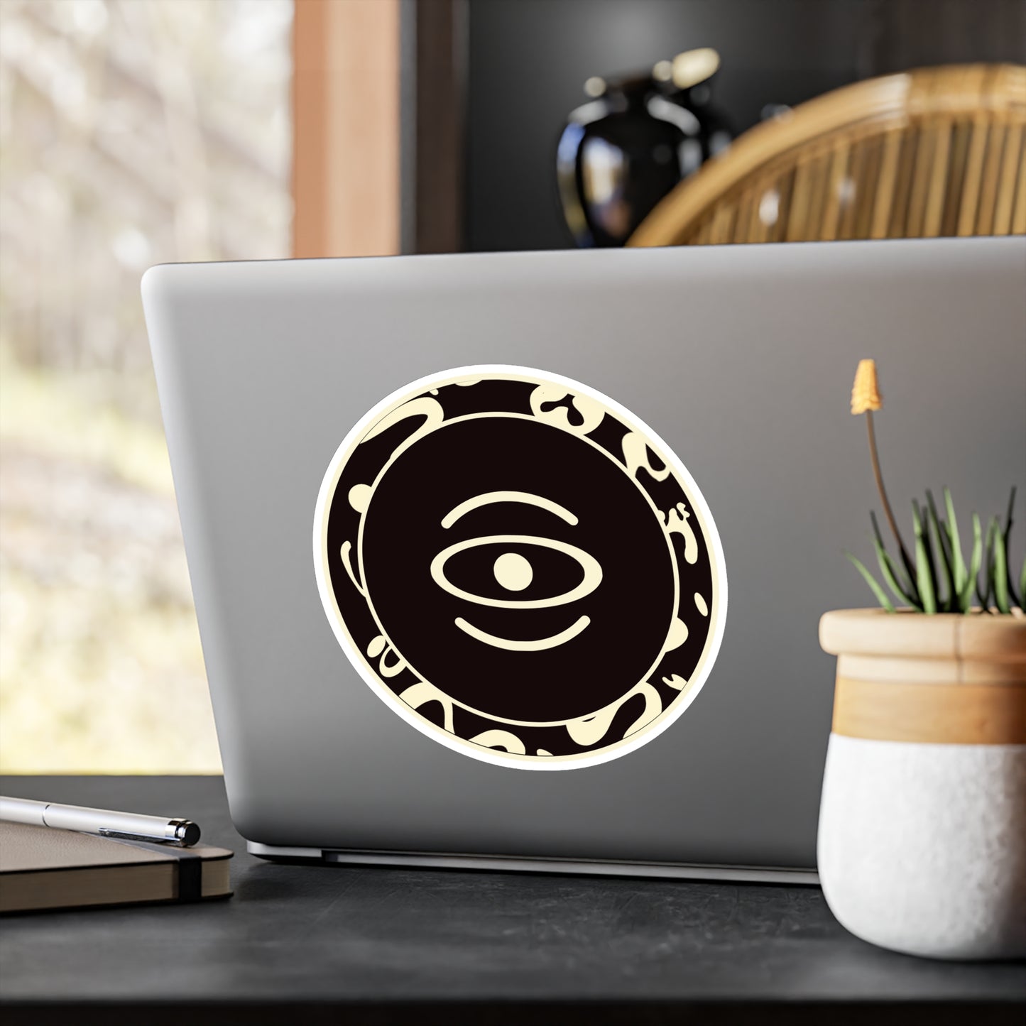Adorn'd Logo Kiss Cut Vinyl Decal - Smoke Signal Black