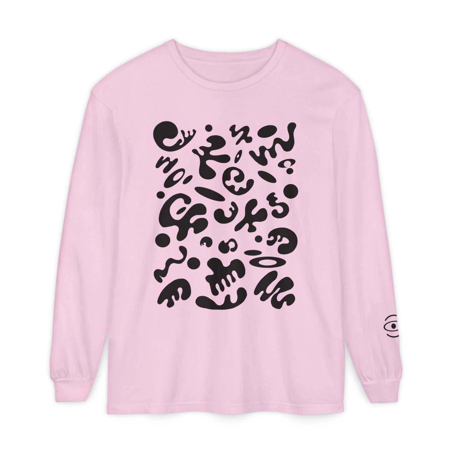 Pure Imagination Unisex Garment Dyed Long Sleeve T-Shirt - Smoke Signal Black Print