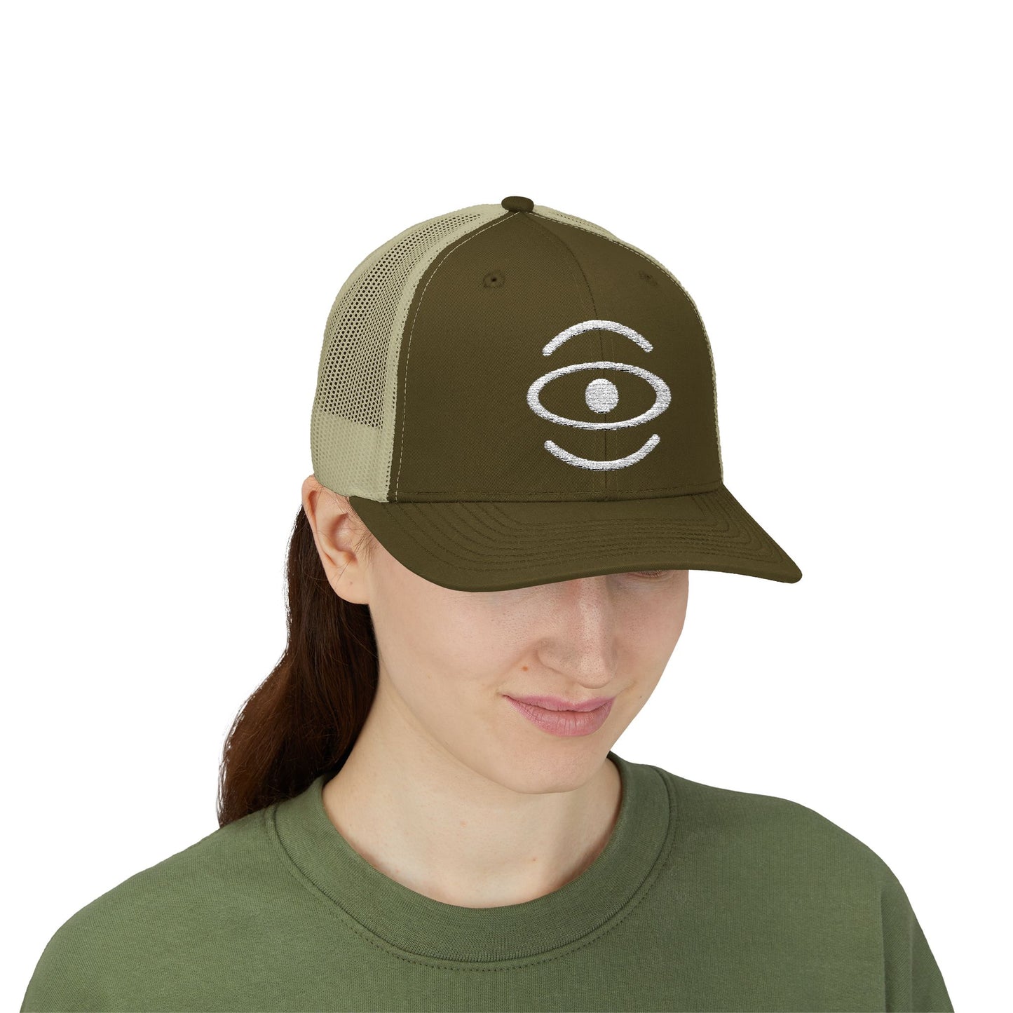 Jaha Logo Embroidered Retro Trucker Hat - Starlight White
