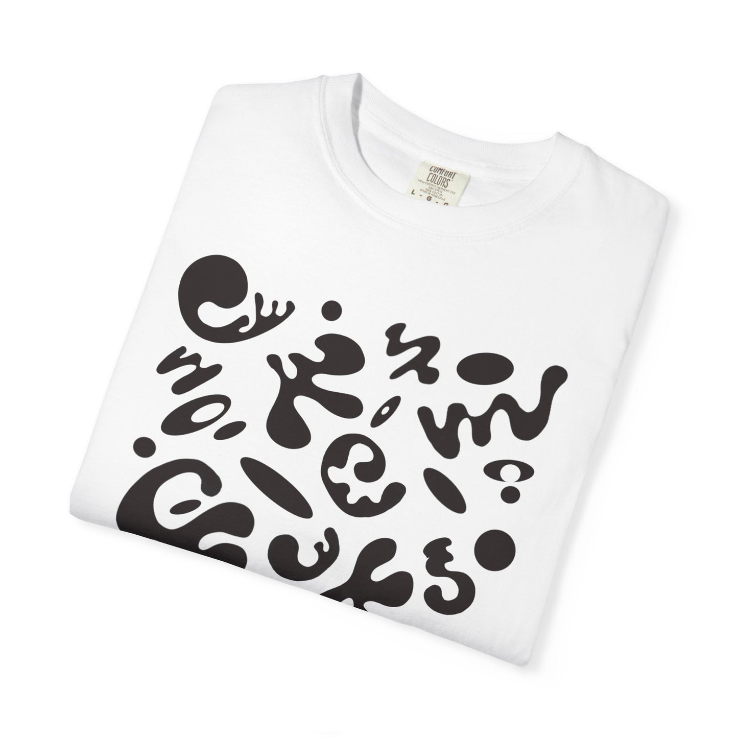 Pure Imagination Unisex Garment-Dyed T-Shirt (Cool Neutrals) - Smoke Signal Black Print
