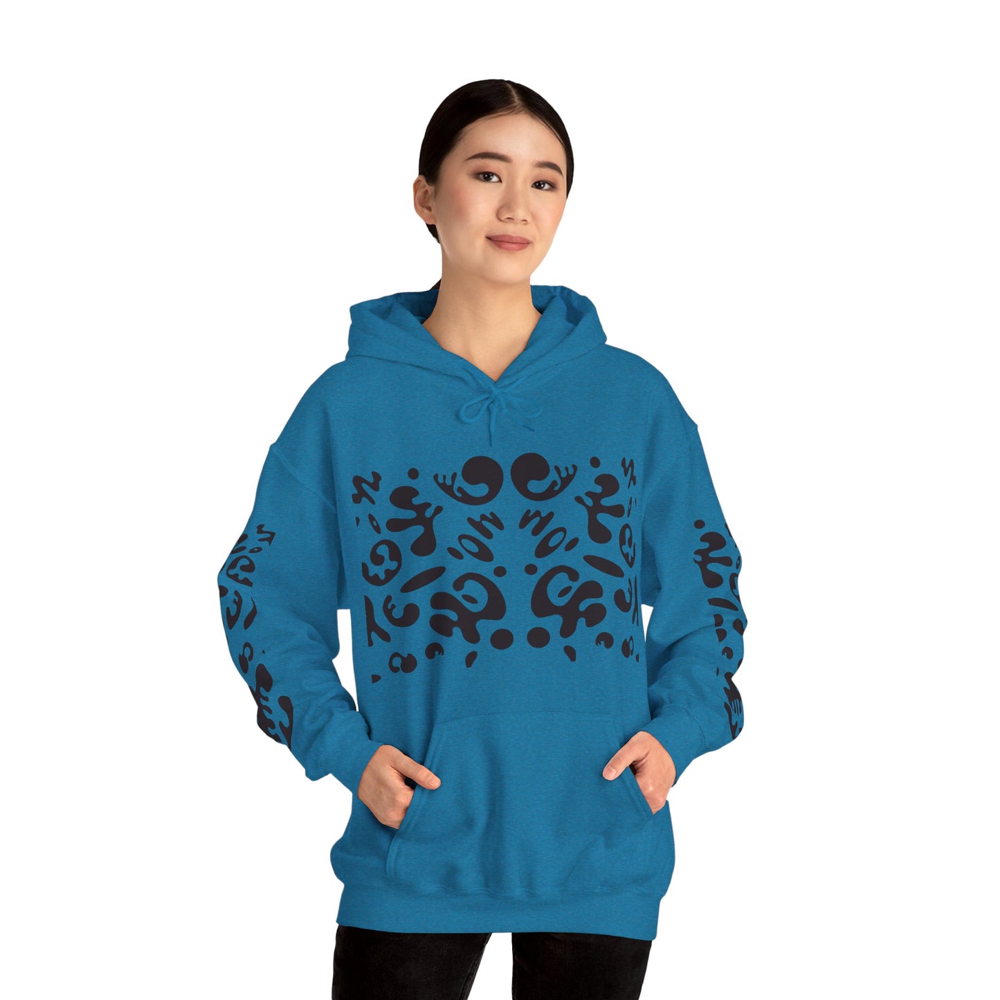 Mirror Work Unisex Heavy Blend™ Hooded Sweatshirt - Smoke Signal Black Print