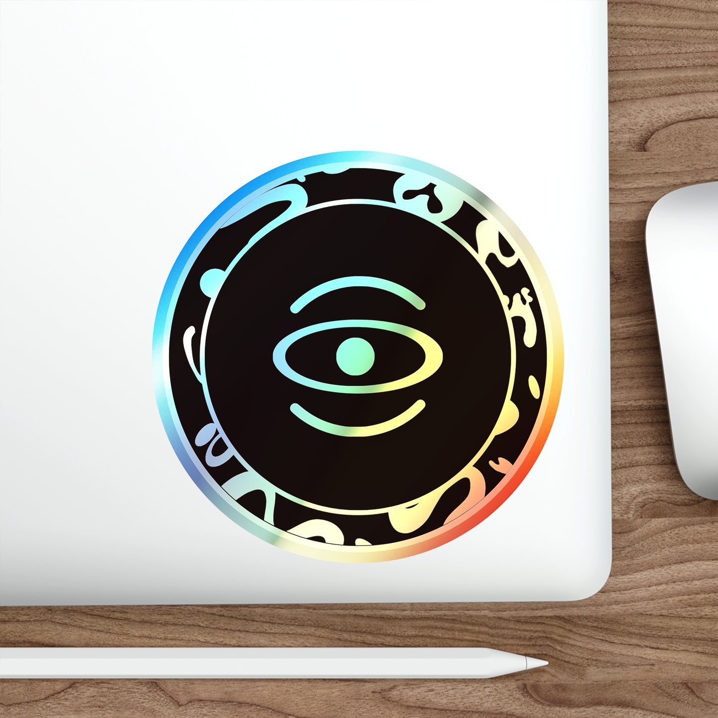 Adorn'd Logo Holographic Die Cut Stickers - Smoke Signal Black