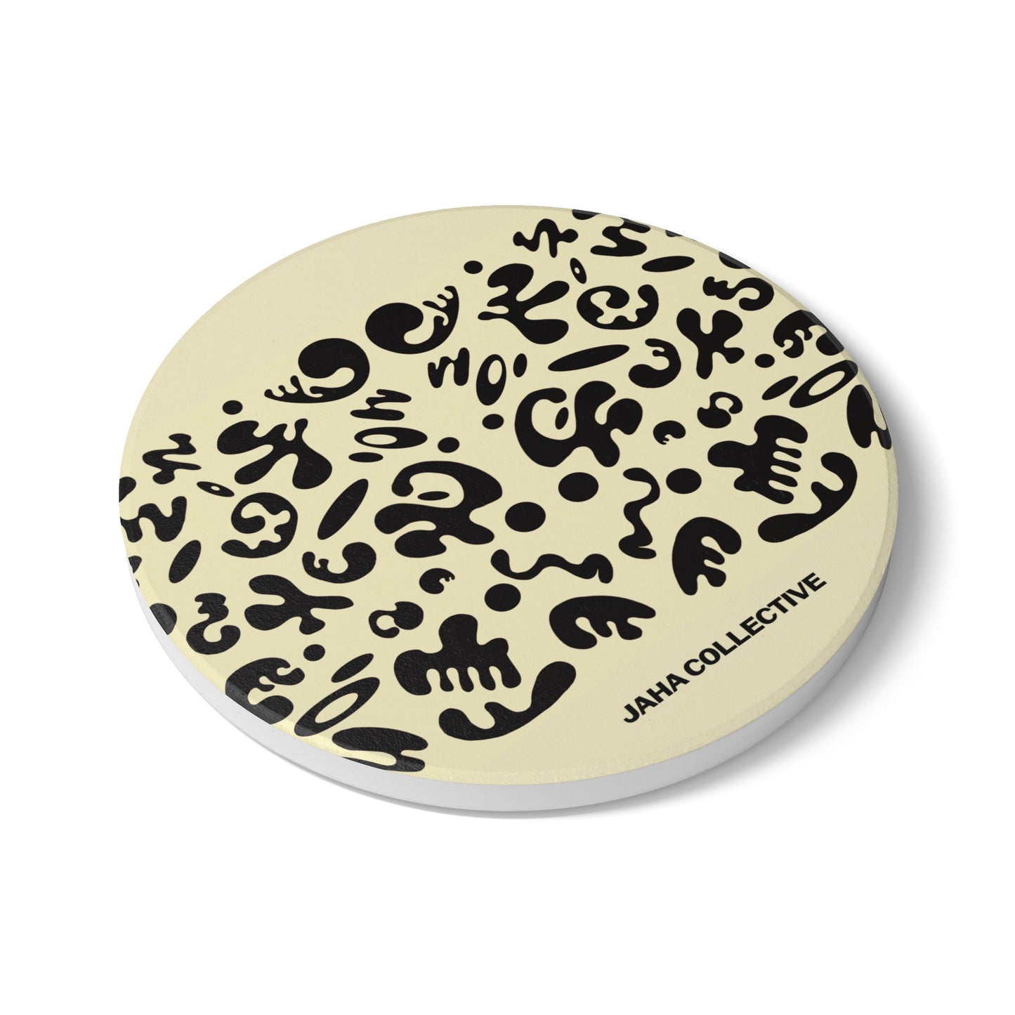 Mirror Work Ceramic Coaster (Square or Circle) - Blank Page White