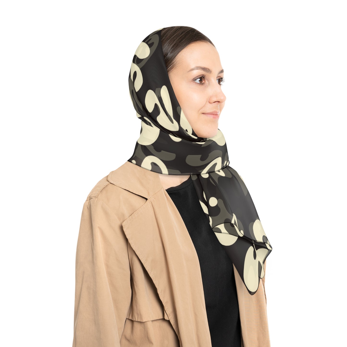 Adorn'd Poly Scarf - Smoke Signal Black
