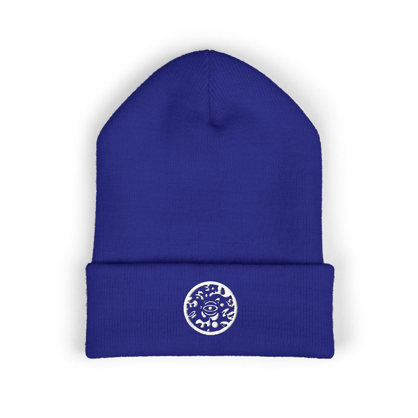 Adorn'd Logo Embroidered Classic Cuffed Beanie - Starlight White