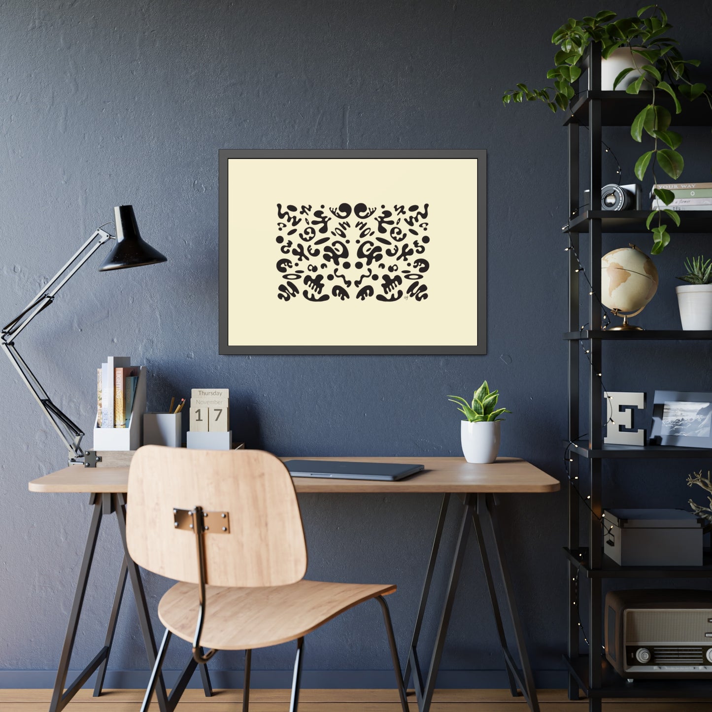 Mirror Work Framed Rolled Poster - Blank Page