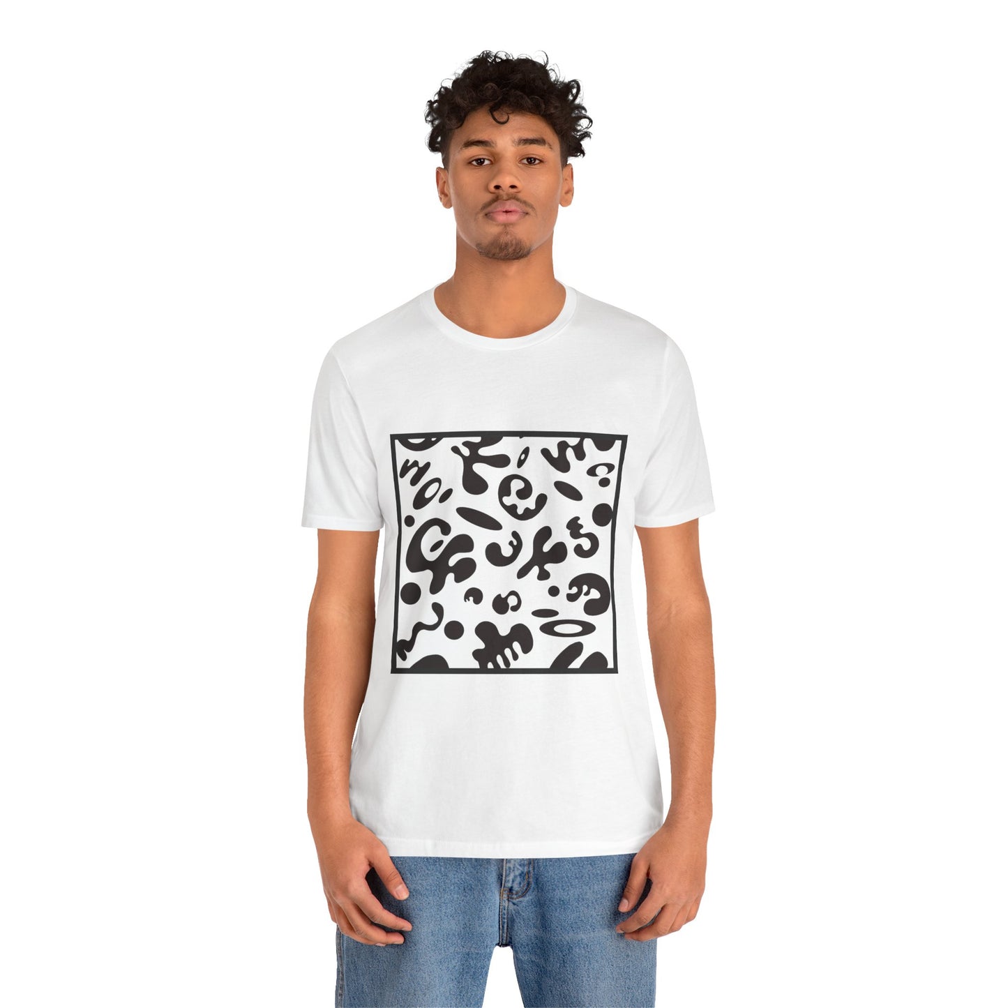 Adorn'd Unisex Jersey Short Sleeve Tee - Smoke Signal Black Print
