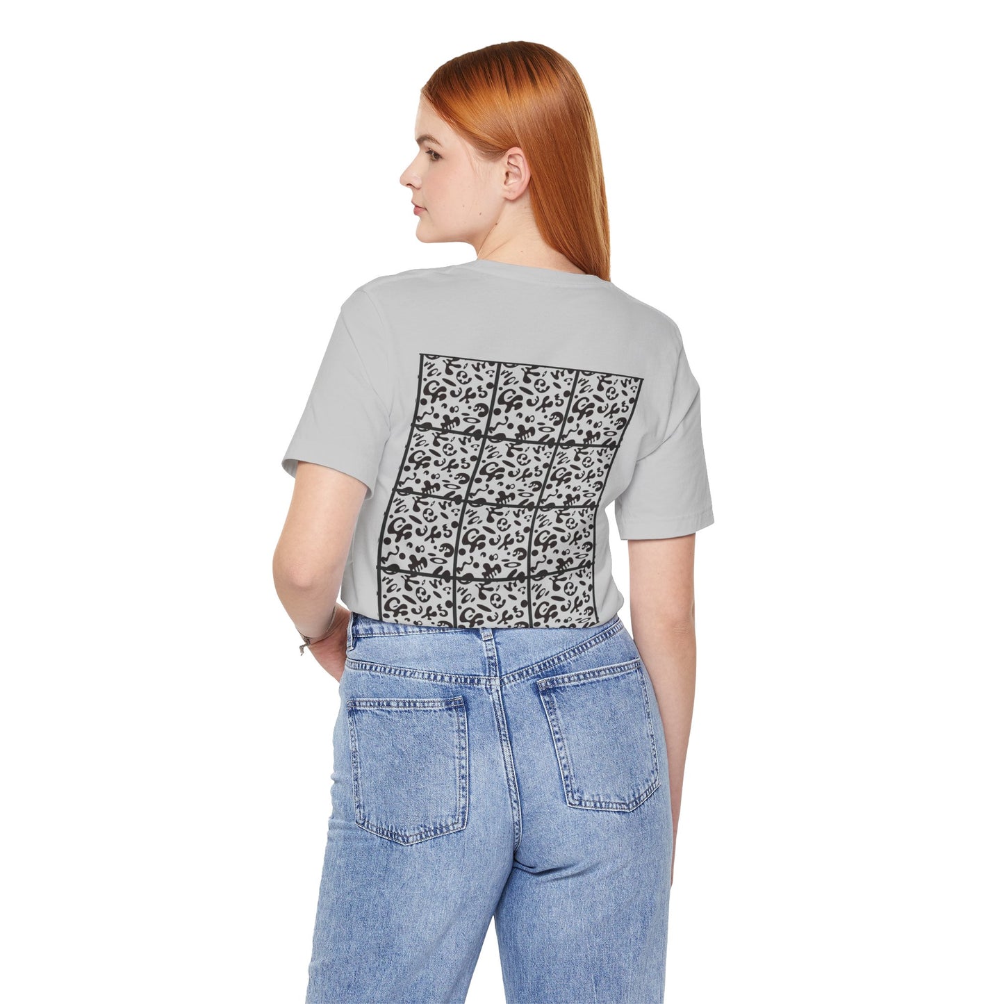 Adorn'd Unisex Jersey Short Sleeve Tee - Smoke Signal Black Print