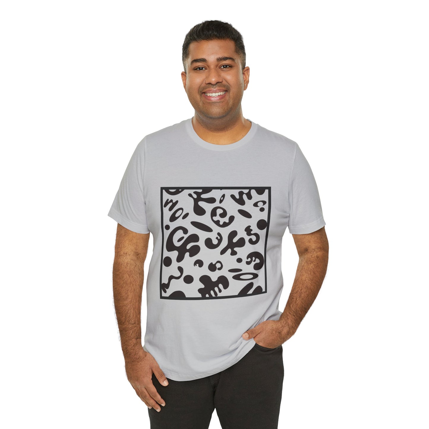Adorn'd Unisex Jersey Short Sleeve Tee - Smoke Signal Black Print