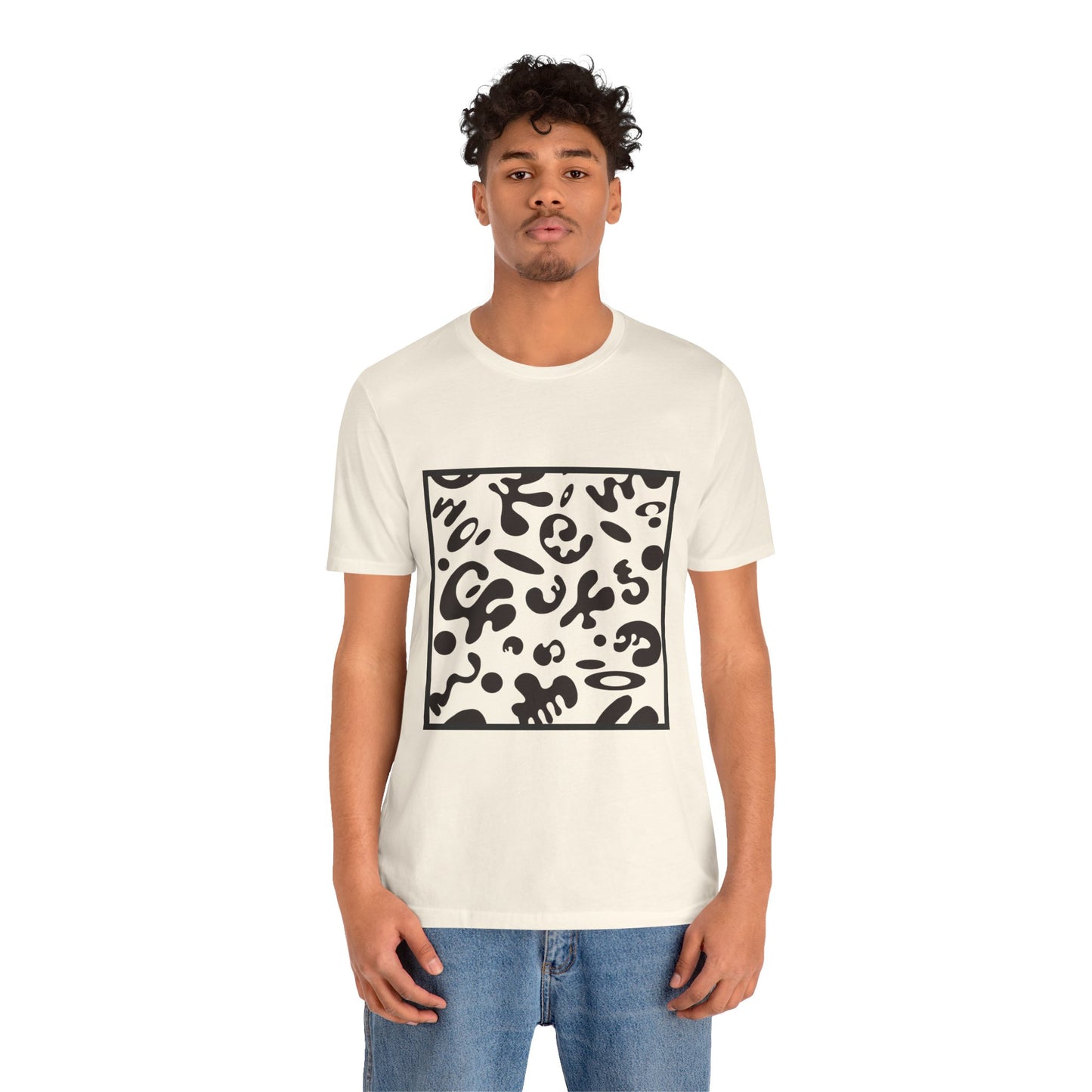 Adorn'd Unisex Jersey Short Sleeve Tee - Smoke Signal Black Print