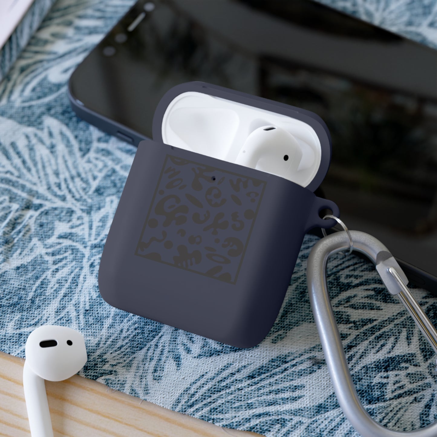 Adorn'd Square Hard Plastic Airpods Case Cover - Smoke Signal Black