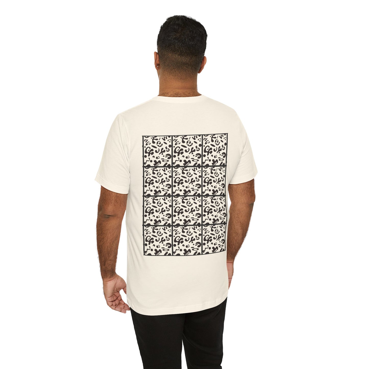 Adorn'd Unisex Jersey Short Sleeve Tee - Smoke Signal Black Print