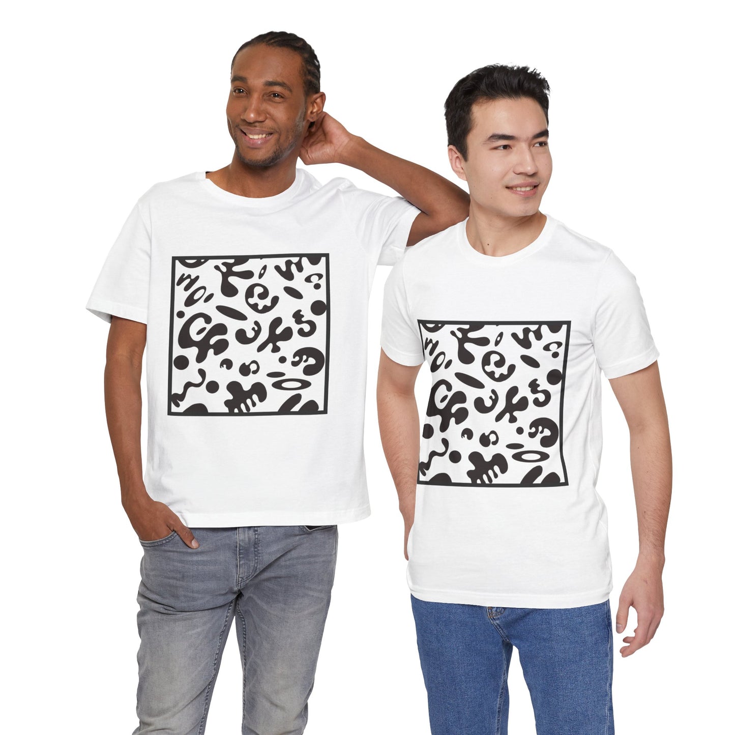 Adorn'd Unisex Jersey Short Sleeve Tee - Smoke Signal Black Print