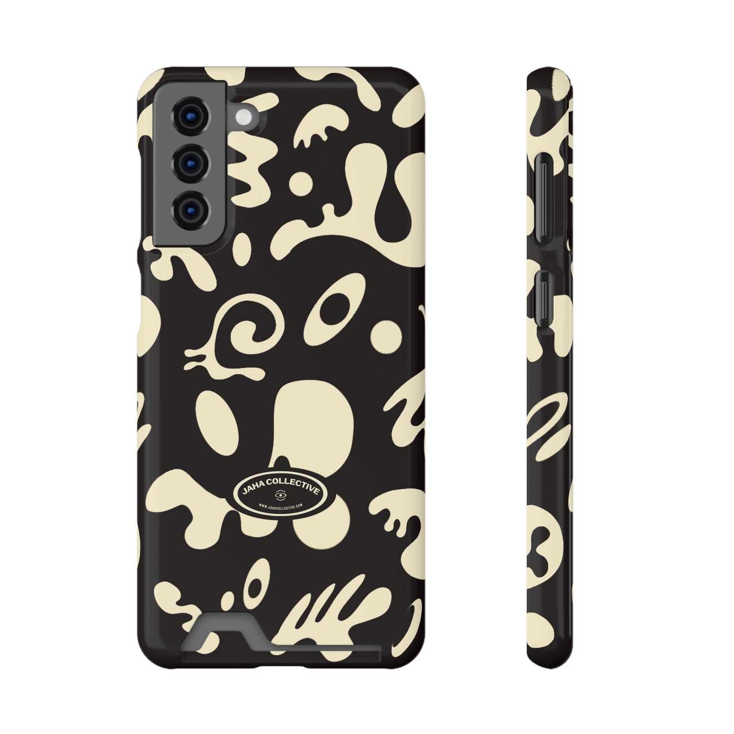 Pure Imagination Phone Case w Card Holder - Smoke Signal Black