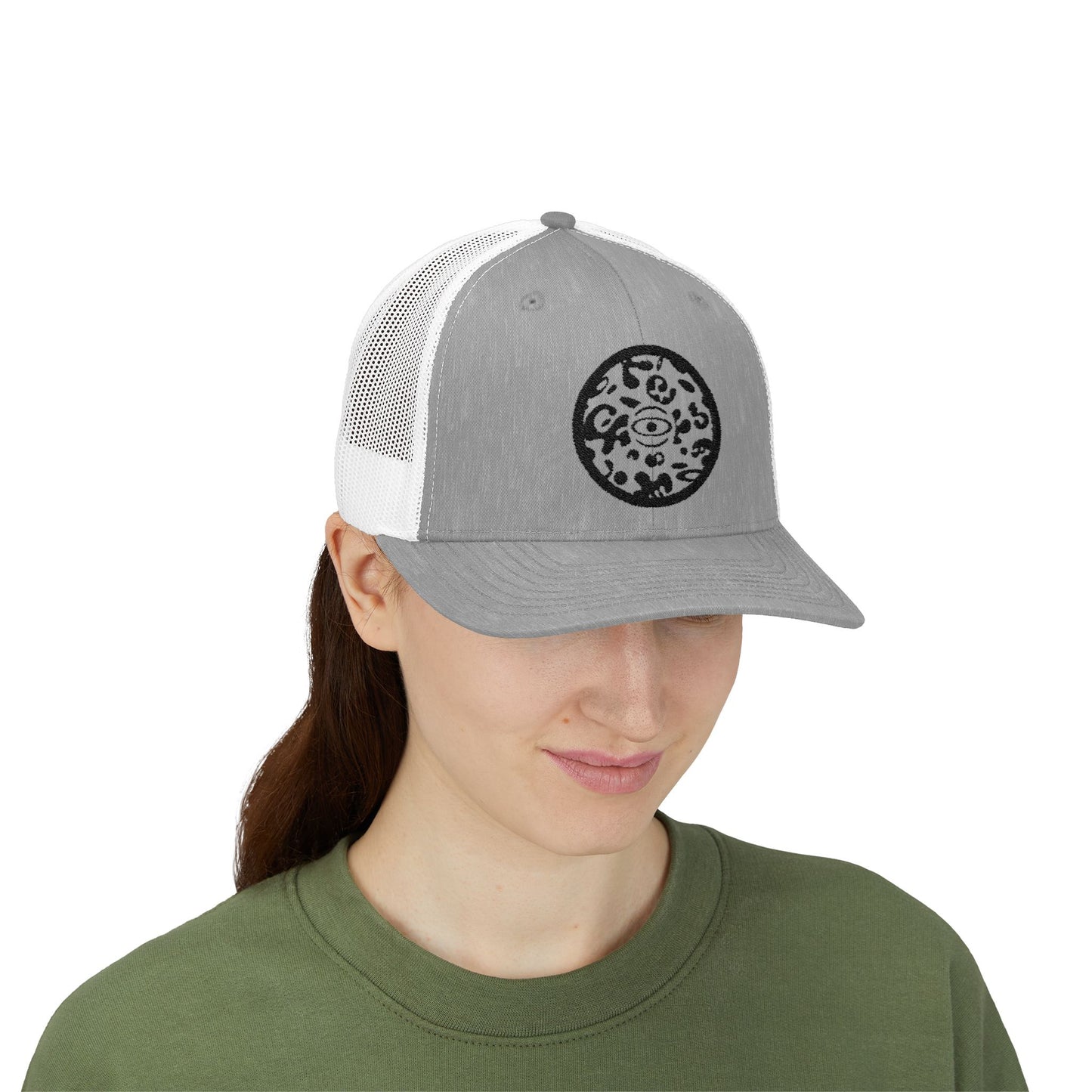 Adorn'd Logo Embroidered Retro Trucker Hat - Smoke Signal Black