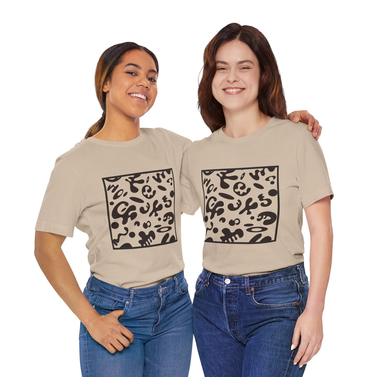 Adorn'd Unisex Jersey Short Sleeve Tee - Smoke Signal Black Print