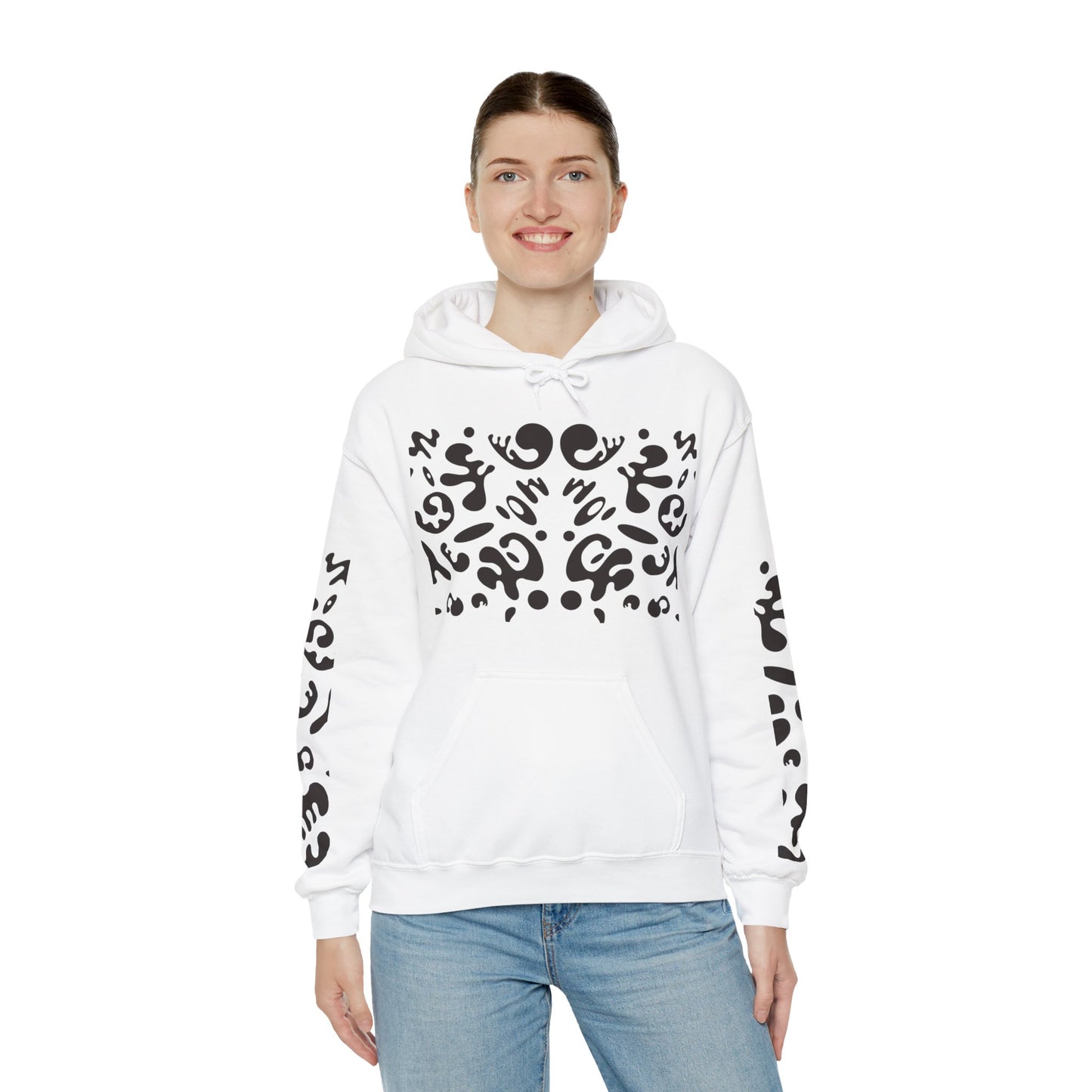 Mirror Work Unisex Heavy Blend™ Hooded Sweatshirt - Smoke Signal Black Print
