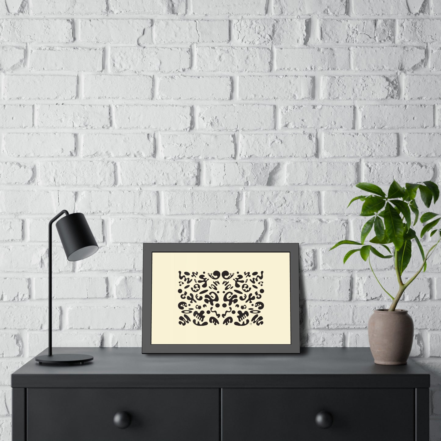 Mirror Work Framed Rolled Poster - Blank Page