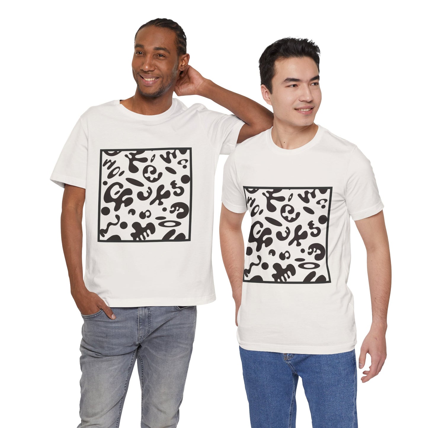 Adorn'd Unisex Jersey Short Sleeve Tee - Smoke Signal Black Print