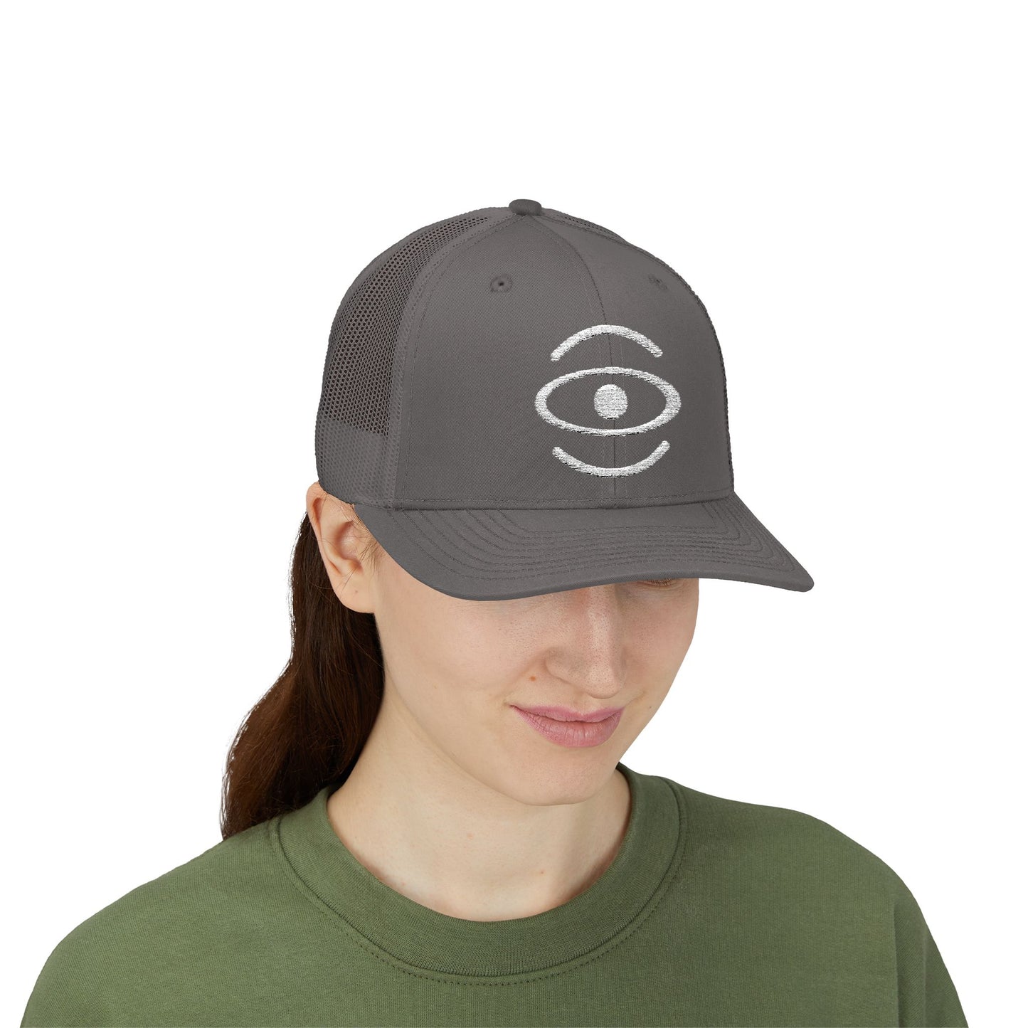 Jaha Logo Embroidered Retro Trucker Hat - Starlight White