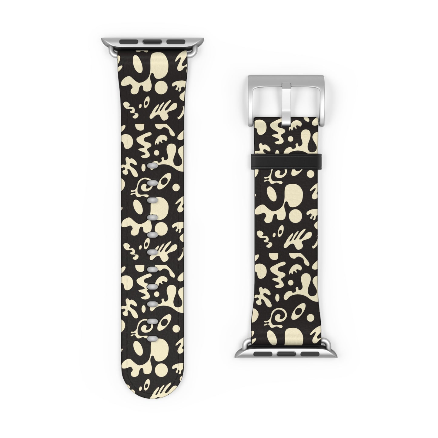 Adorn'd Faux Leather Apple Watch Band - Smoke Signal Black
