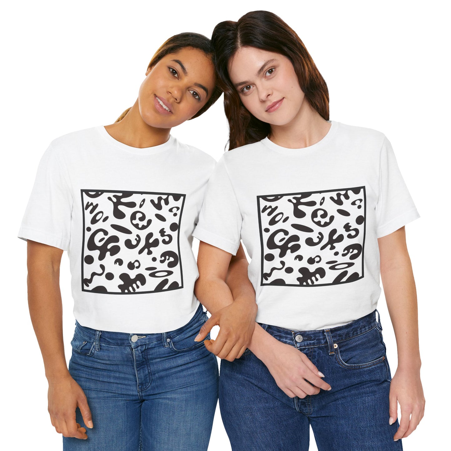 Adorn'd Unisex Jersey Short Sleeve Tee - Smoke Signal Black Print
