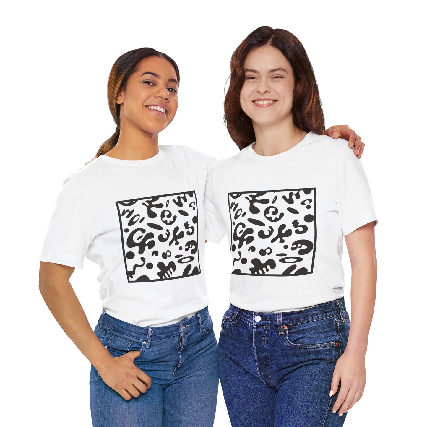 Adorn'd Unisex Jersey Short Sleeve Tee - Smoke Signal Black Print