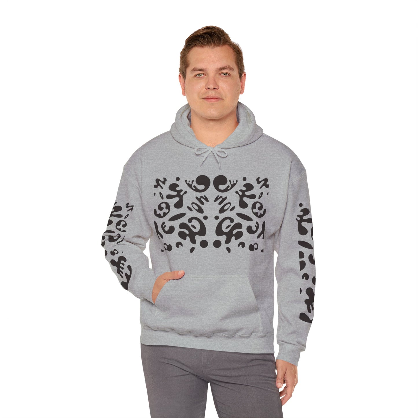 Mirror Work Unisex Heavy Blend™ Hooded Sweatshirt - Smoke Signal Black Print