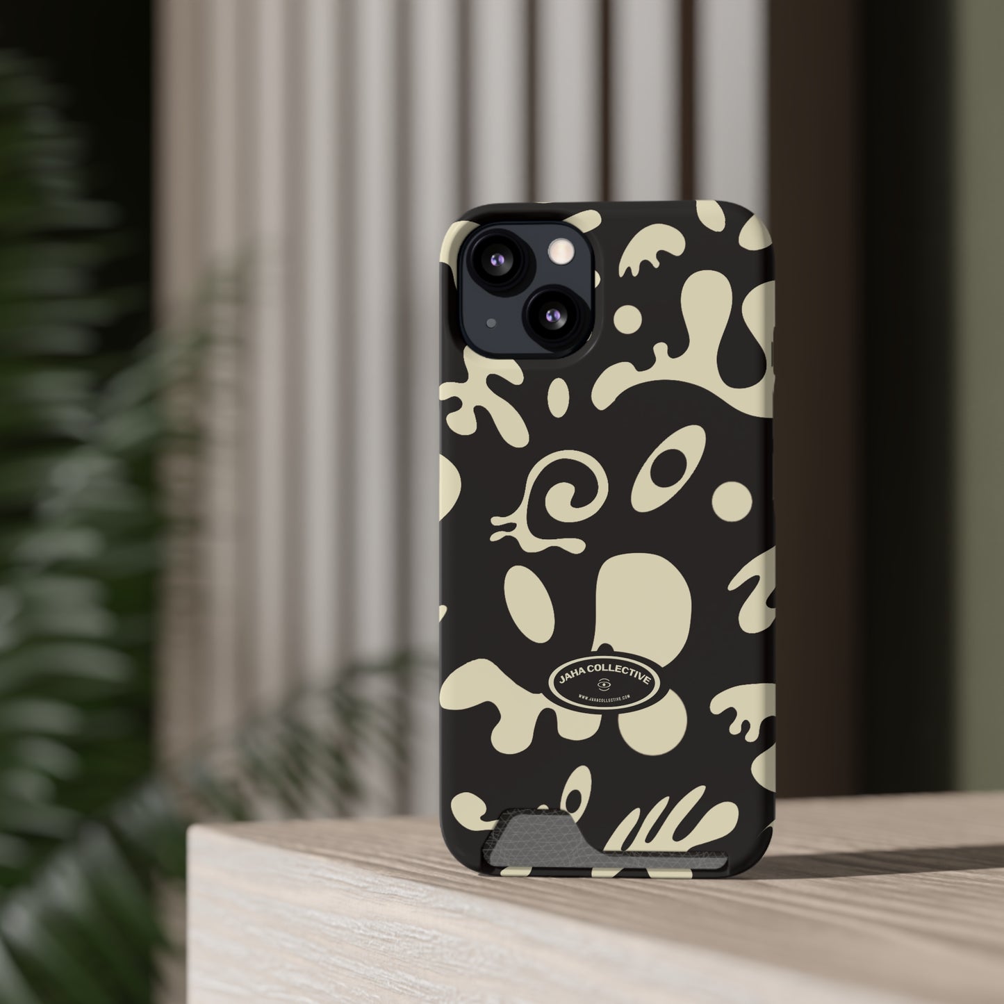 Pure Imagination Phone Case w Card Holder - Smoke Signal Black