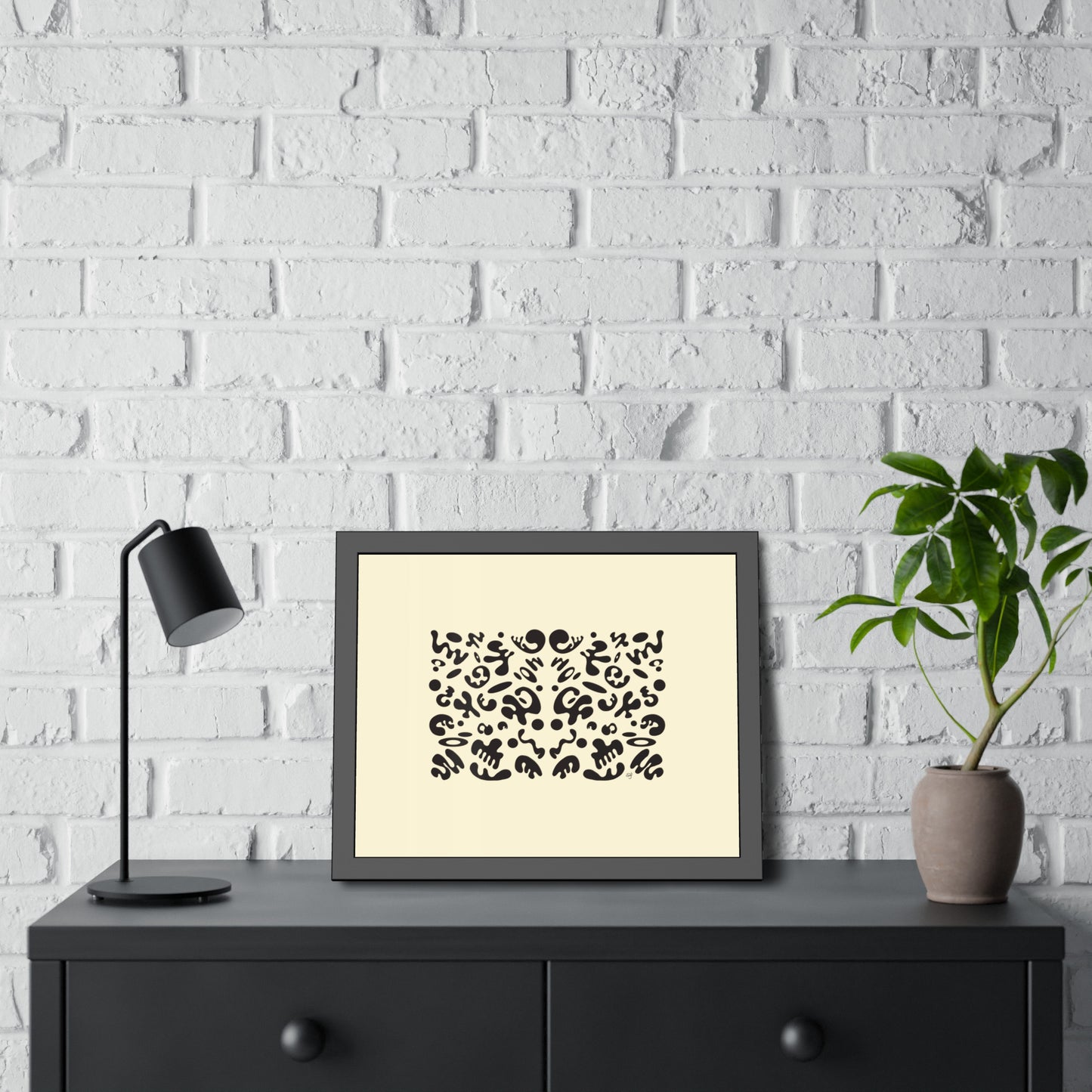 Mirror Work Framed Rolled Poster - Blank Page