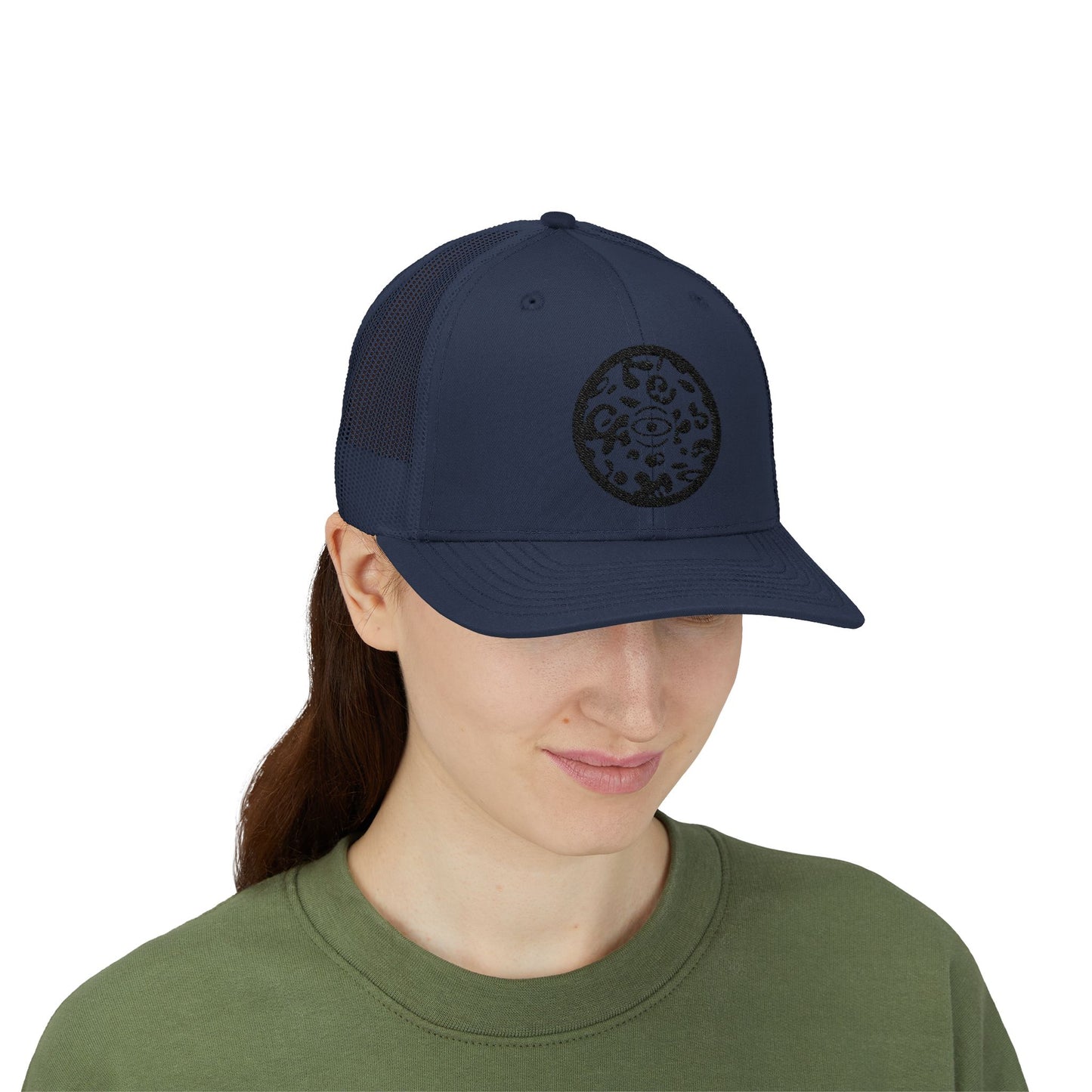 Adorn'd Logo Embroidered Retro Trucker Hat - Smoke Signal Black