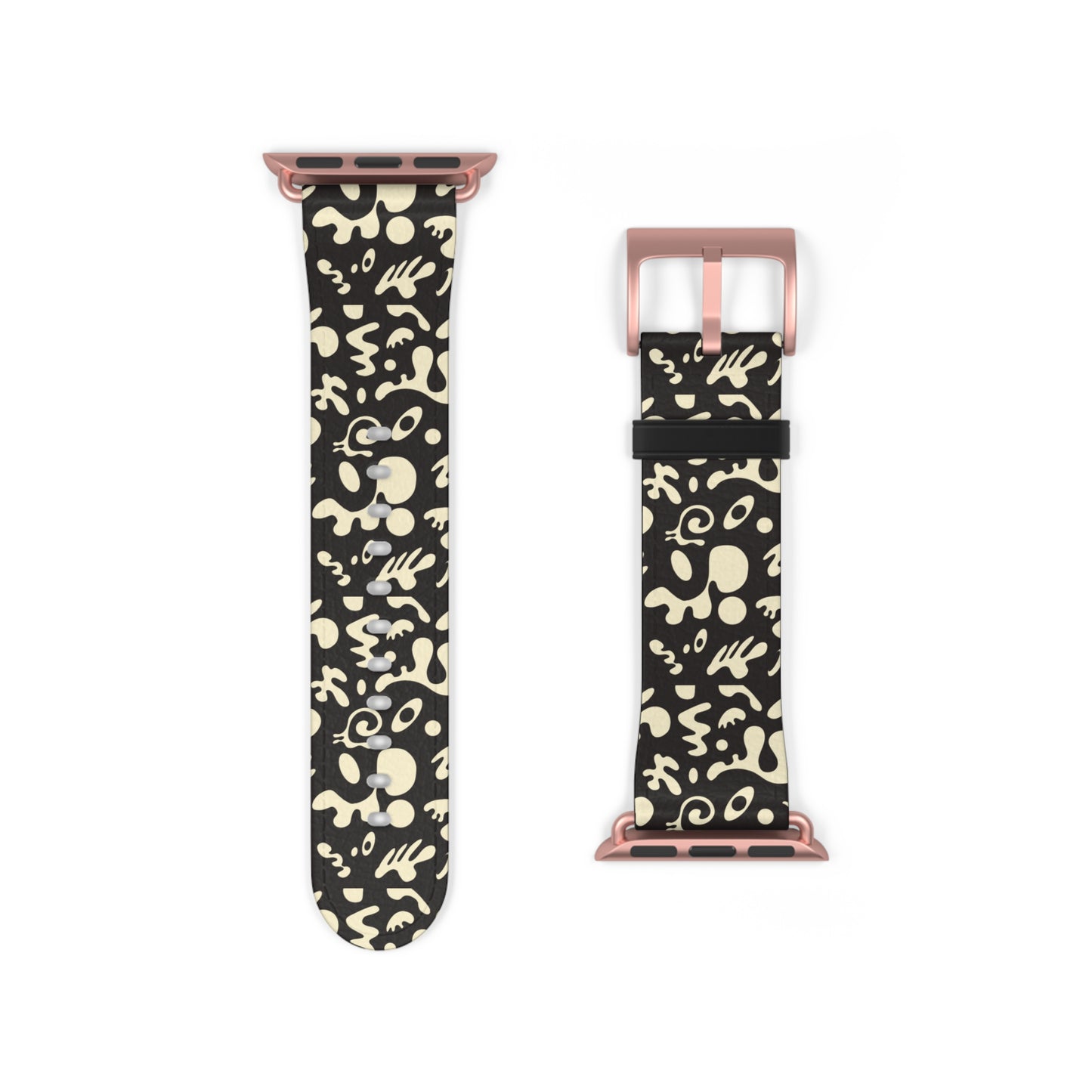Adorn'd Faux Leather Apple Watch Band - Smoke Signal Black