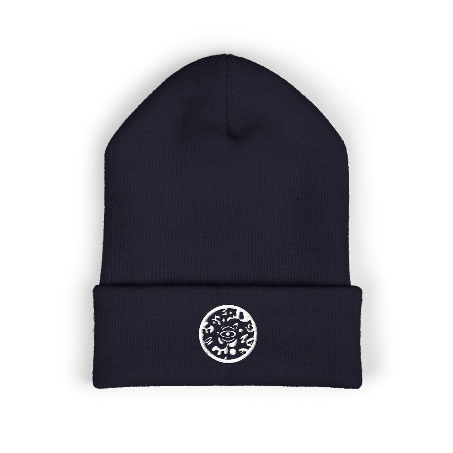 Adorn'd Logo Embroidered Classic Cuffed Beanie - Starlight White