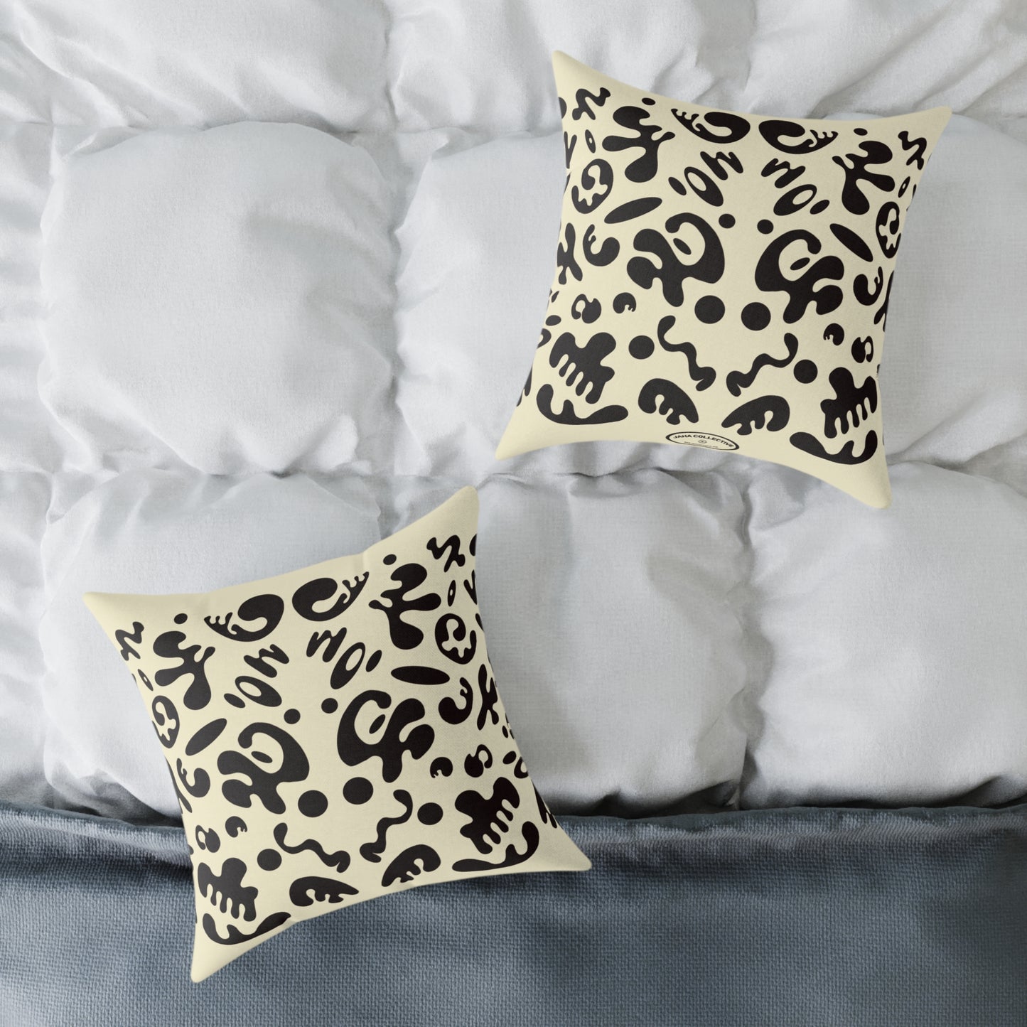 Mirror Work Square Poly Canvas Pillow